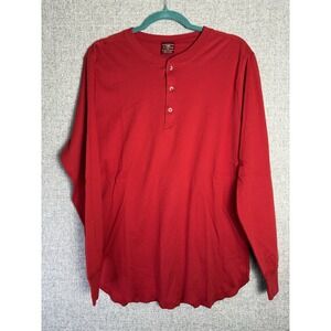 Vintage‎ Northwestern Knit Munsingwear Red Henley Long Sleeve Thermal T-Shirt L